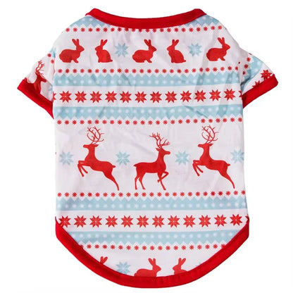 Pet Dog Christmas Shirt Clothes Xmas Vest Soft Shirts Holiday Small Dog Apparel Snowman Printed Puppy Costume for Cats or Dogs